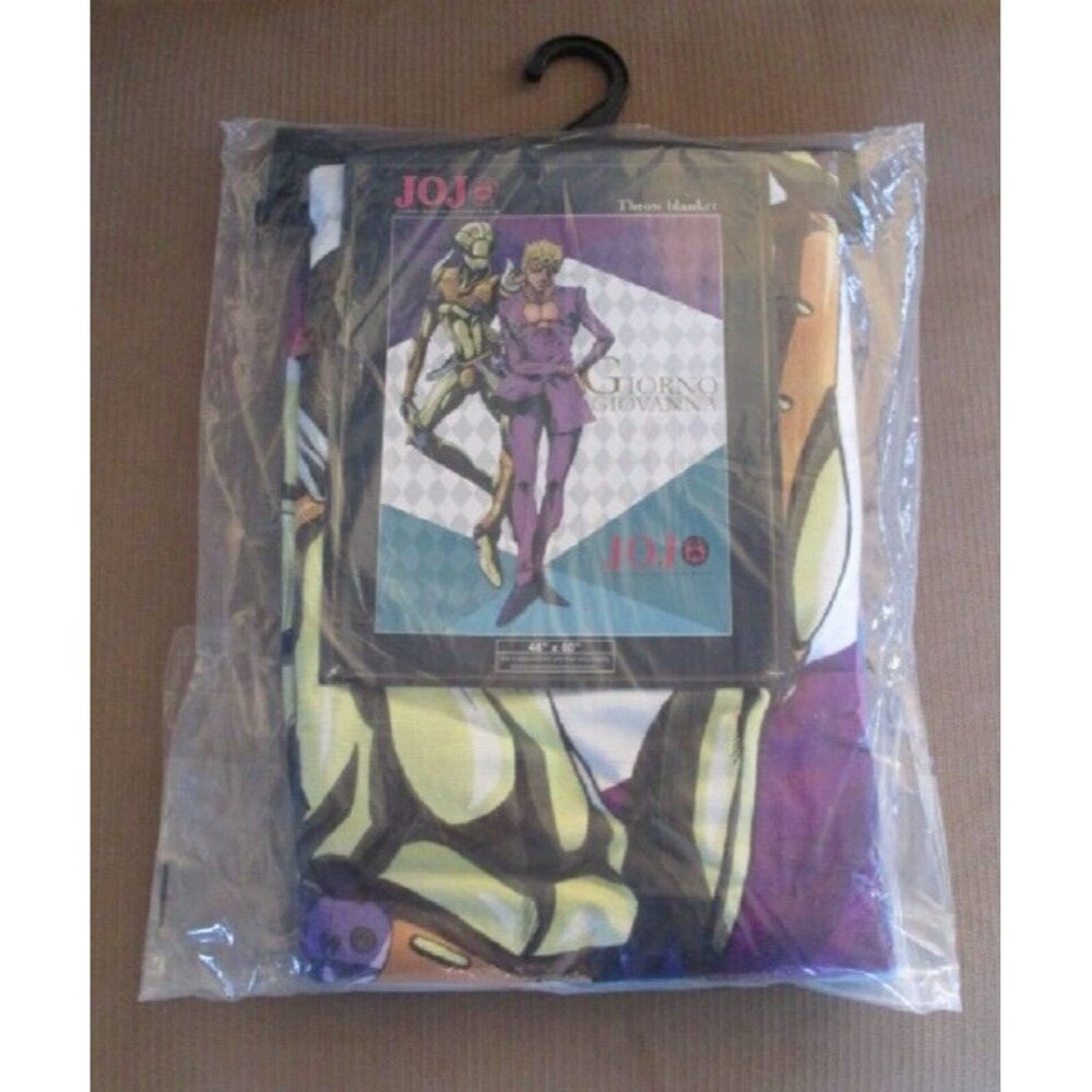 New Giorno Giovanna JoJo's Bizarre Adventure Fleece Throw Gift Blanket Manga NIP - Picture 2 of 2